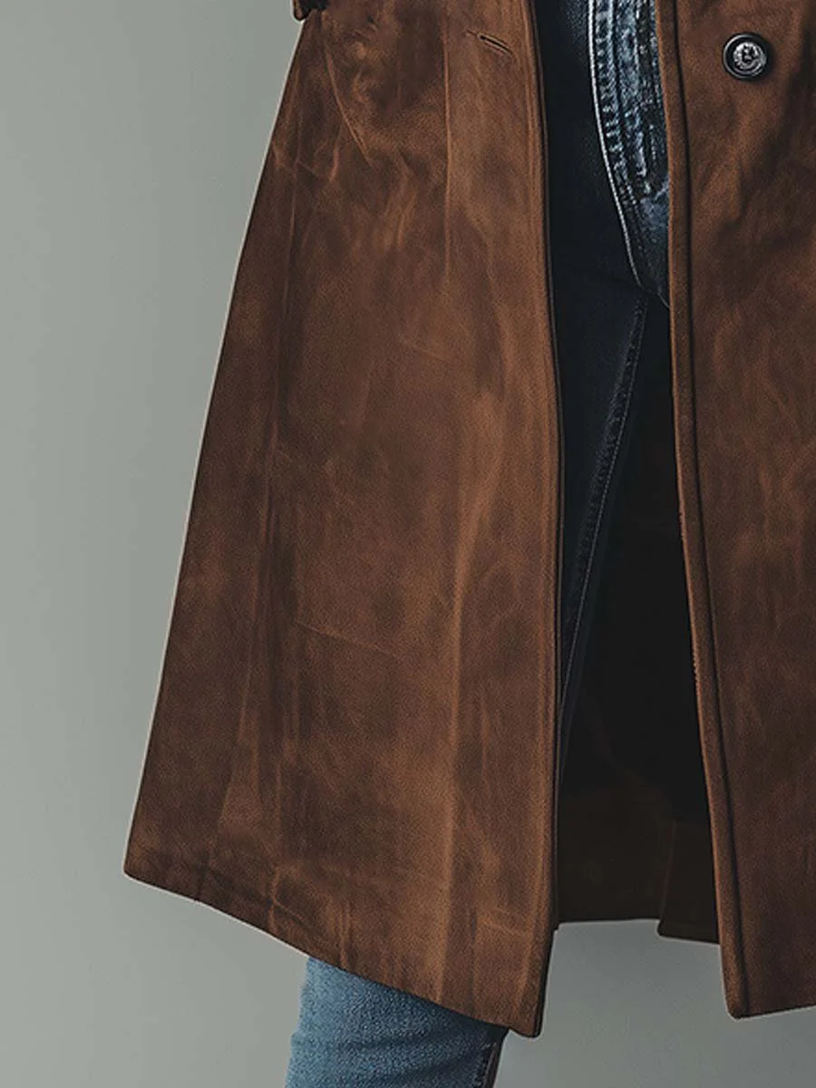 Trench da donna con bottoni e collo a revers