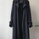 Cappotto trench lungo elegante da donna doppiopetto