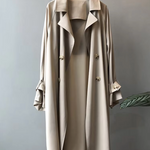 Cappotto trench lungo elegante da donna doppiopetto