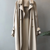 Cappotto trench lungo elegante da donna doppiopetto