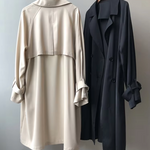 Cappotto trench lungo elegante da donna doppiopetto