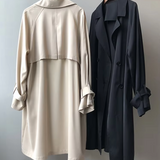Cappotto trench lungo elegante da donna doppiopetto