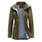 Trench impermeabile da donna con cappuccio removibile