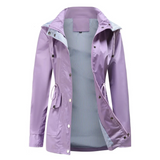 Trench impermeabile da donna con cappuccio removibile