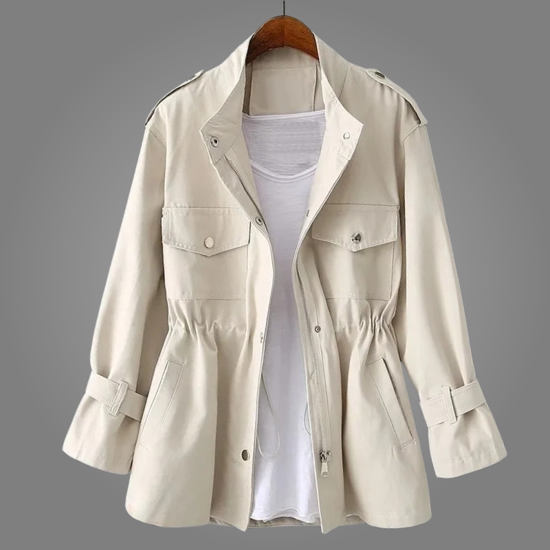 Cappotto casual da donna con tasche funzionali