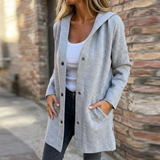 Cappotto da donna con cappuccio e bottoni