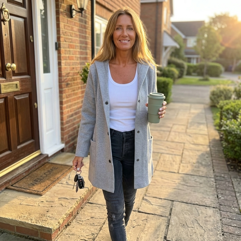 Cappotto da donna con cappuccio e bottoni