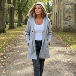 Cappotto da donna con cappuccio e bottoni