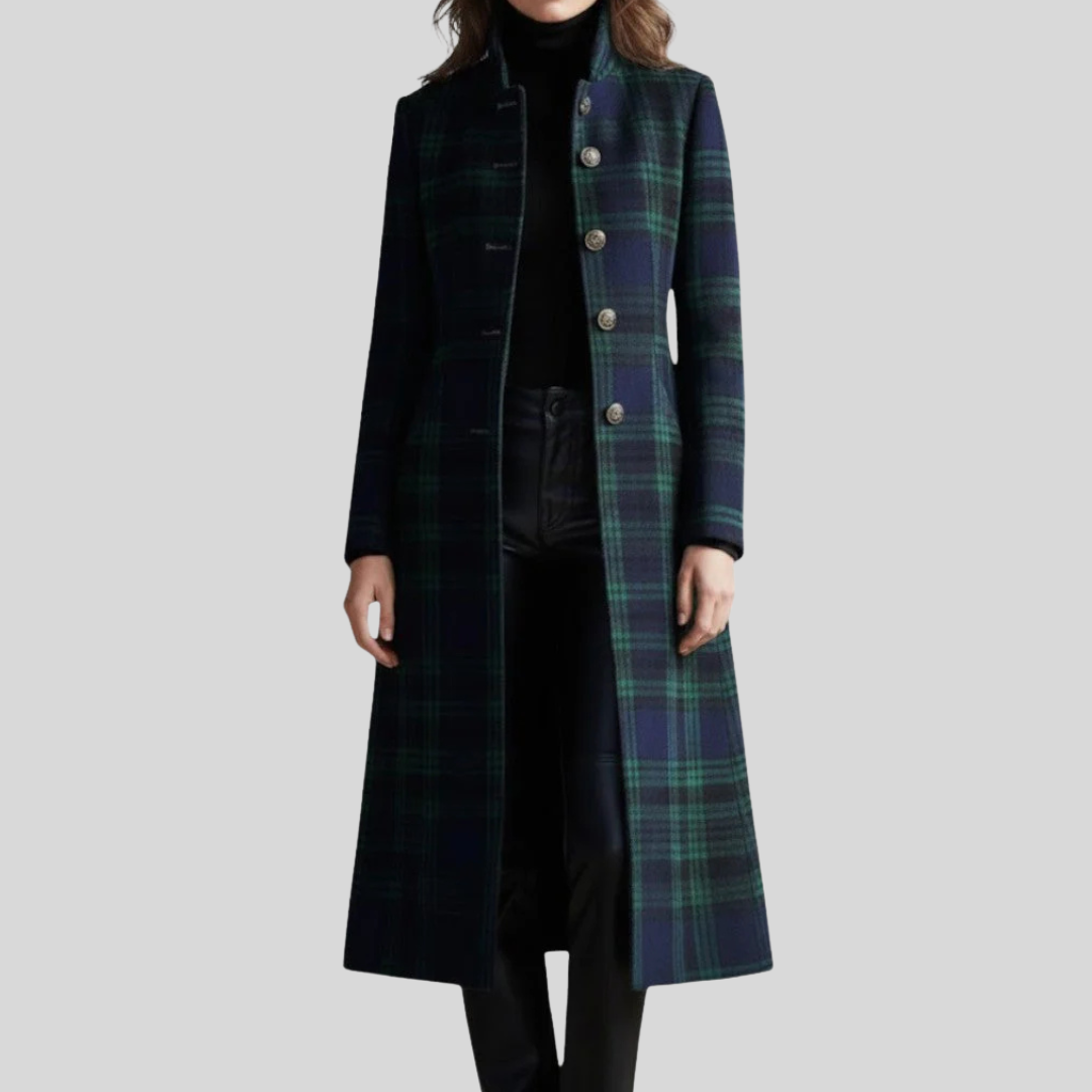 Cappotto da donna a quadri dal taglio strutturato