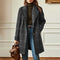Cappotto lungo elegante da donna in tweed a quadri