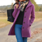 Cappotto invernale classico da donna in lana con bottoni