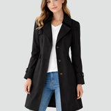 Trench da donna con collo classico e bottoni