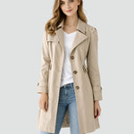 Trench da donna con collo classico e bottoni