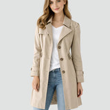 Trench da donna con collo classico e bottoni
