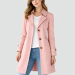 Trench da donna con collo classico e bottoni