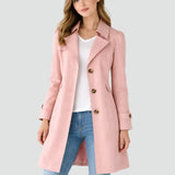 Trench da donna con collo classico e bottoni