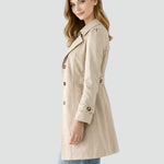 Trench da donna con collo classico e bottoni