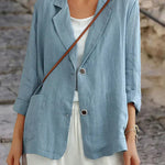 Blazer in lino da donna – Blu