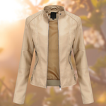 Giacca rossa aderente in similpelle – Eleganza audace