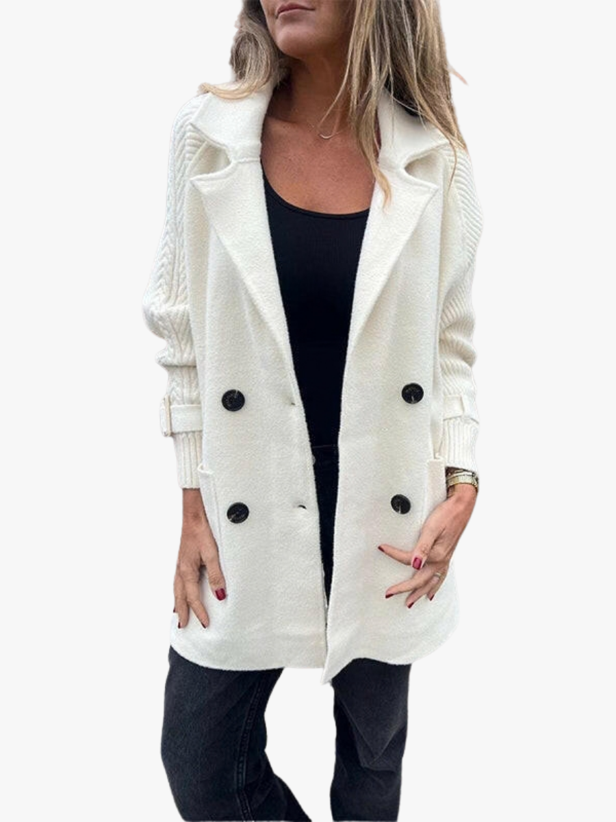 Marta – Cappotto lungo con maniche a contrasto – 1