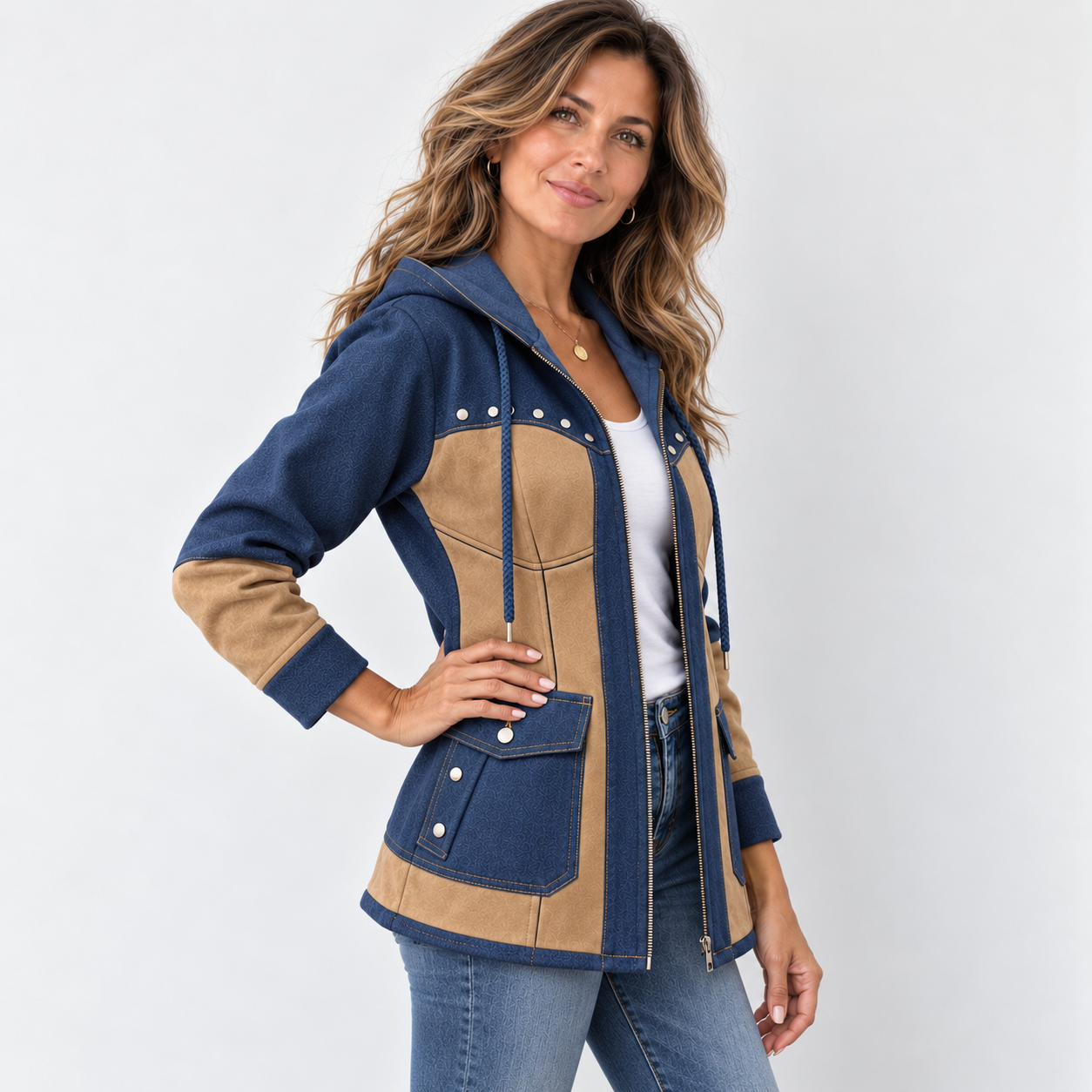 Matilde – Giacca patchwork con cappuccio – 5