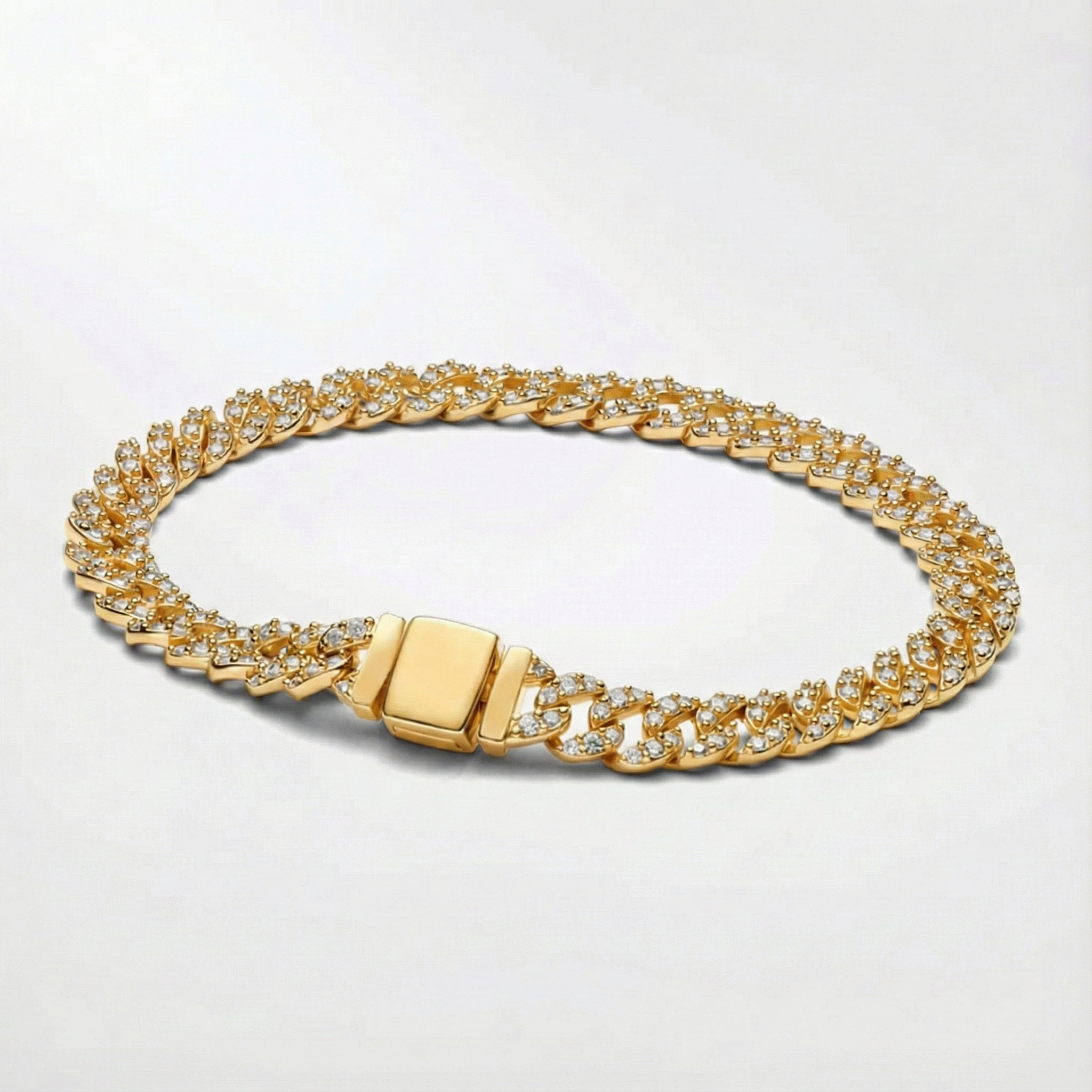 Cuban bracelet with moissanite