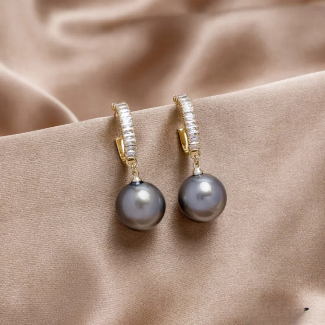 Orecchini chic con perla e zirconi – Immagine 2