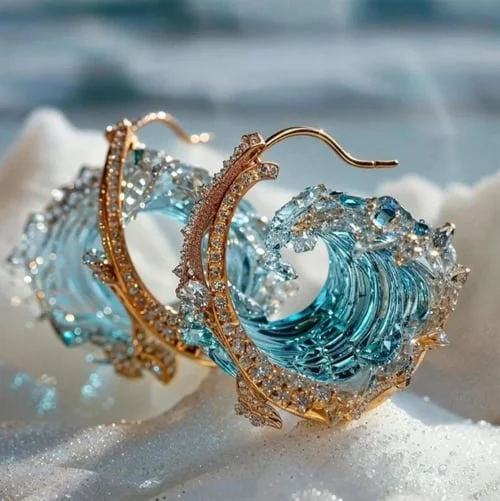 Orecchini Onde dell'Oceano – Immagine 1