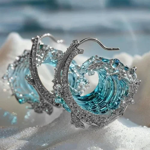 Orecchini Onde dell'Oceano – Immagine 2