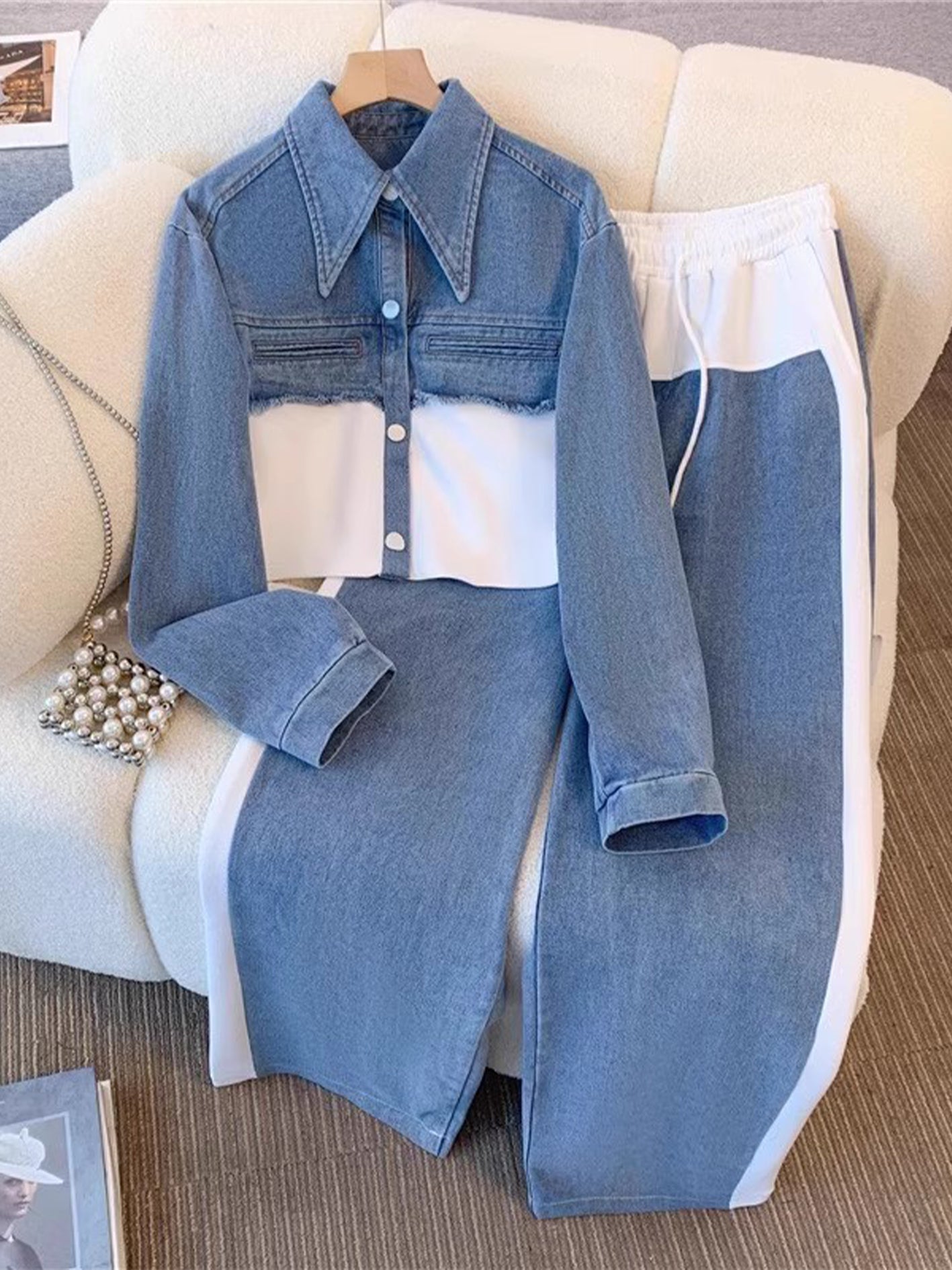 Paola | Completo con Giacca Cropped e Pantaloni a Gamba Larga
