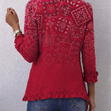 Giacca da donna paisley con volant e bottoni
