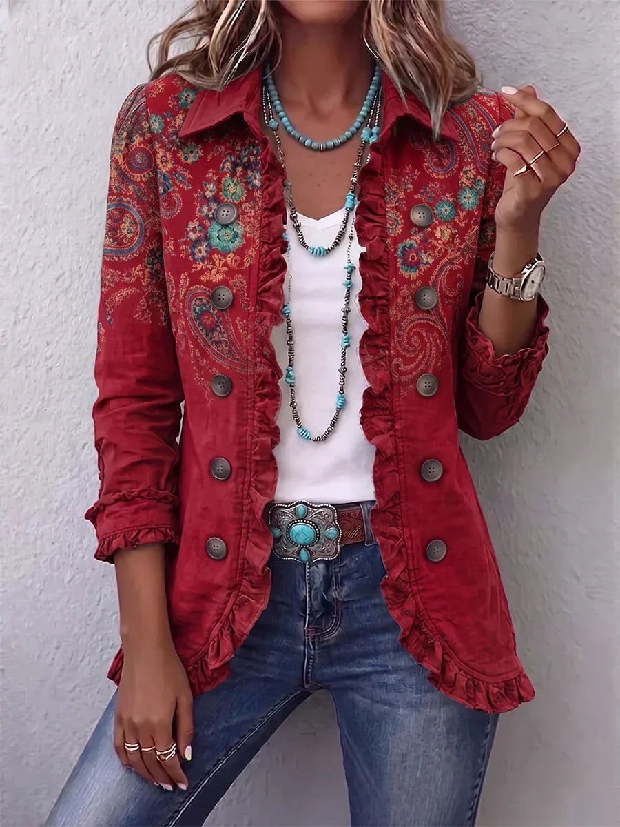 Fayrene | Giacca Paisley con Volant