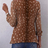Roberta | Giacca Boho Animalier con Volant