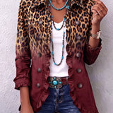 Cassandre | Blazer leopardato sfumato con volant