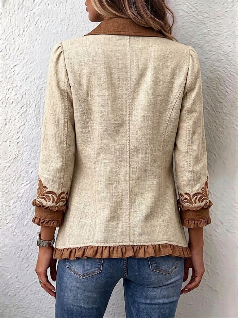 Eleonora | Giacca Boho Vintage Floreale con Volant