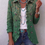 Jemara | Giacca con Volant e Stampa Paisley
