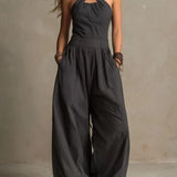Isabella | Tuta Lunga Fluida con Scollo Halter