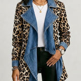Sherilyn | Giacca con Denim e Stampa Leopardo