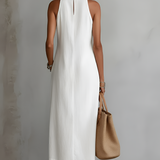 Jimena | Abito midi con collo alla Mao