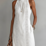 Jimena | Abito midi con collo alla Mao