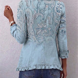 Elena | Giacca Vintage con Stampa Paisley e Volant