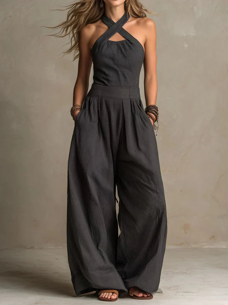 Bianca | Jumpsuit elegante con scollo a incrocio