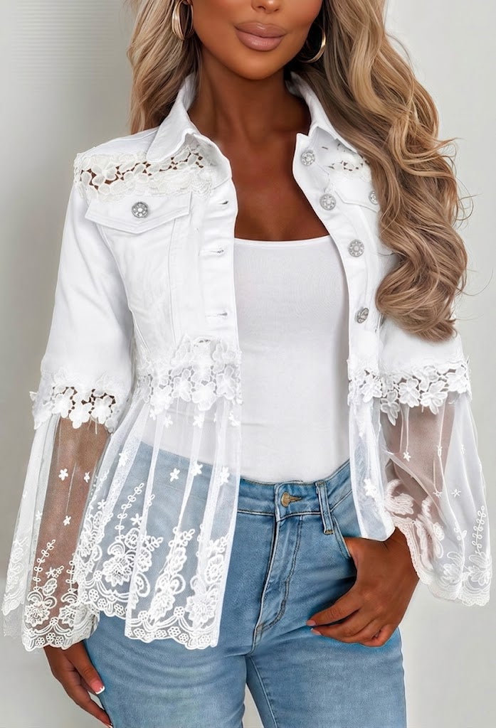 Serena | Giacca con Inserti in Pizzo