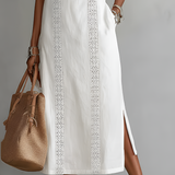 Jimena | Abito midi con collo alla Mao