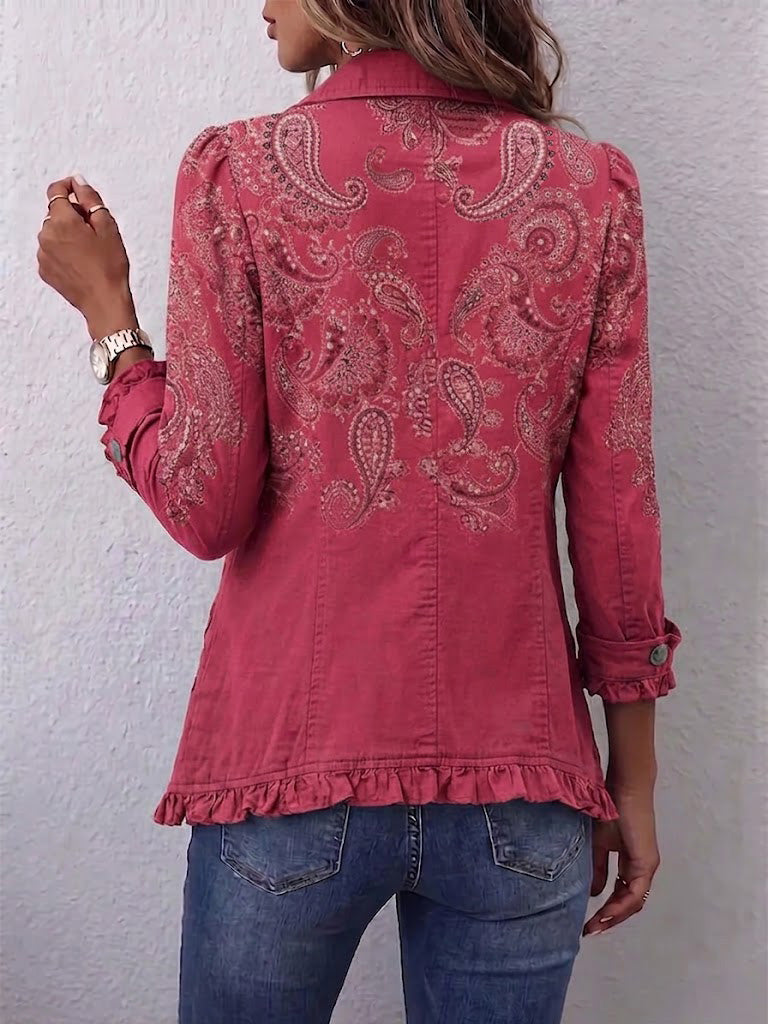 Anouk | Giacca con Volant e Stampa Paisley Vintage