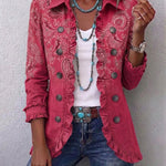 Martina | Giacca Vintage con Stampa Paisley e Volant