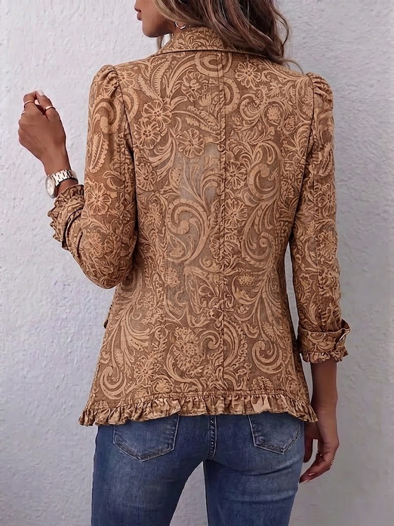 Marta | Giacca Boho Vintage Floreale con Volant
