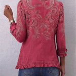 Martina | Giacca Vintage con Stampa Paisley e Volant