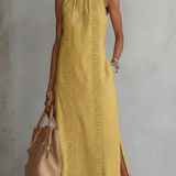 Jimena | Abito midi con collo alla Mao