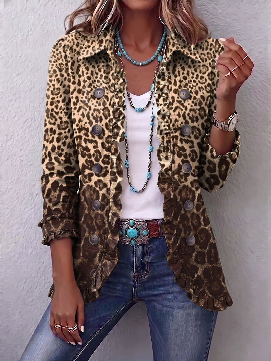 Anna | Giacca Leopardata con Volant
